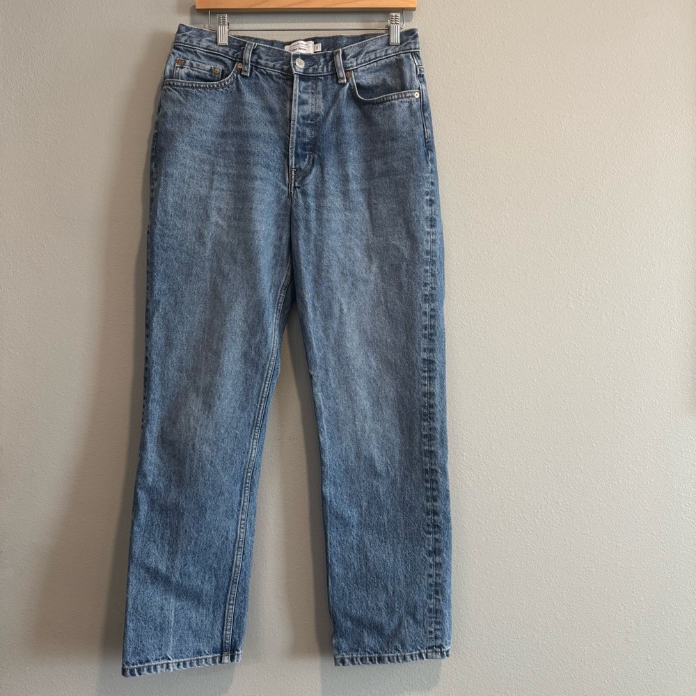 & Other Stories Light Blue Denim Jeans Straight Leg High Rise Button Fly 30